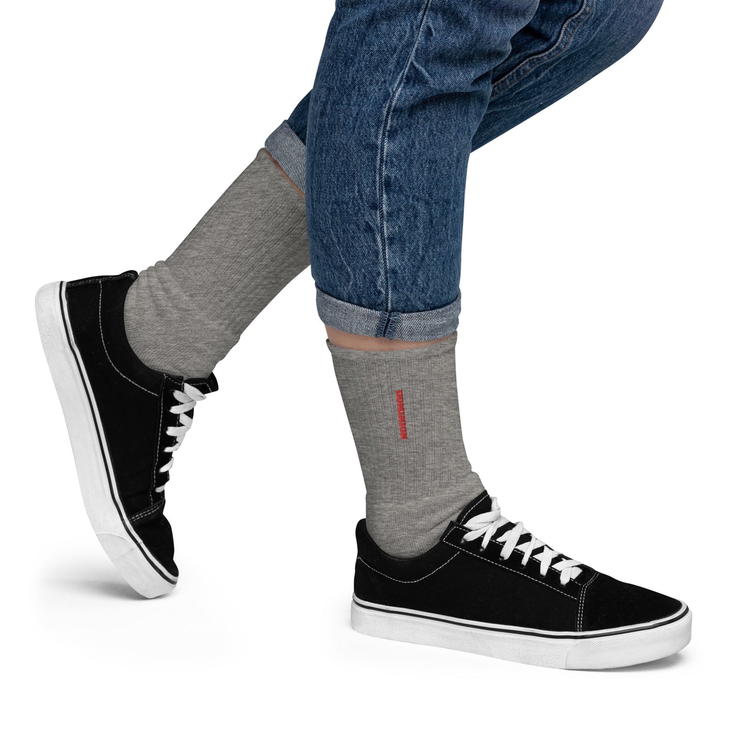 Dominion Red Embroidered socks