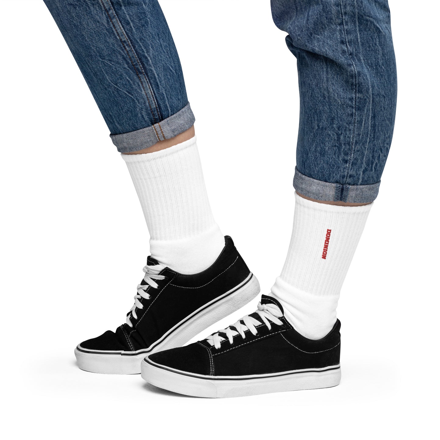 Dominion Red Embroidered socks