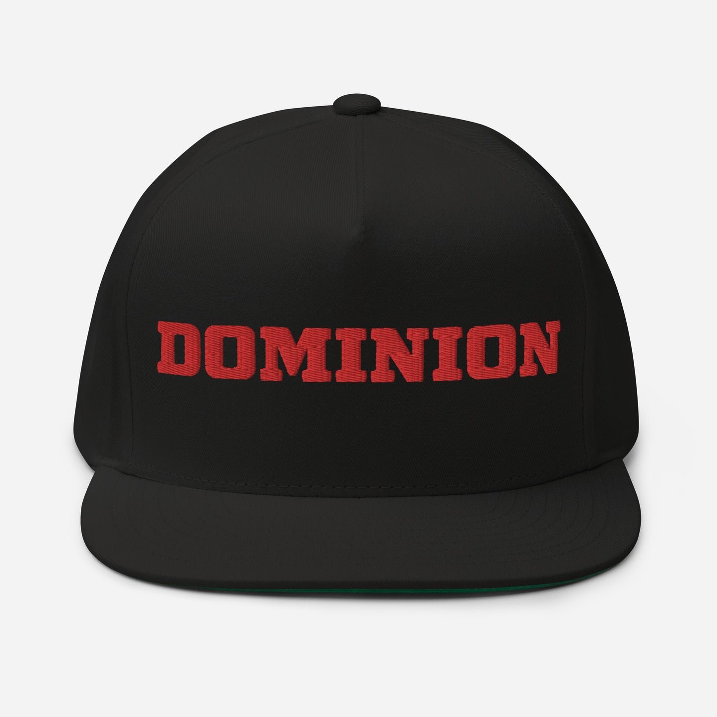 Embroidered Dominion Network Red Flat Bill Cap