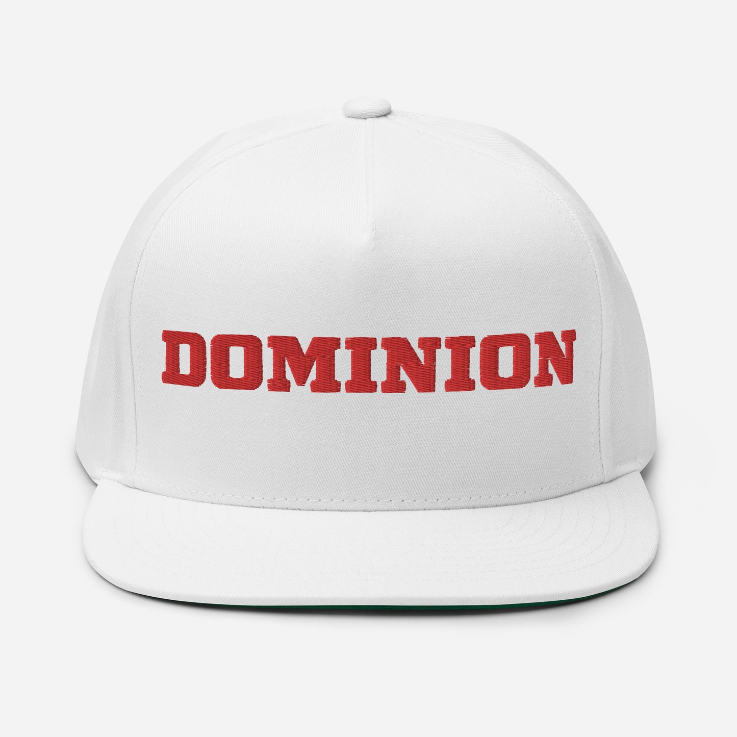 Embroidered Dominion Network Red Flat Bill Cap