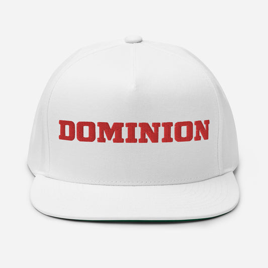 Embroidered Dominion Network Red Flat Bill Cap