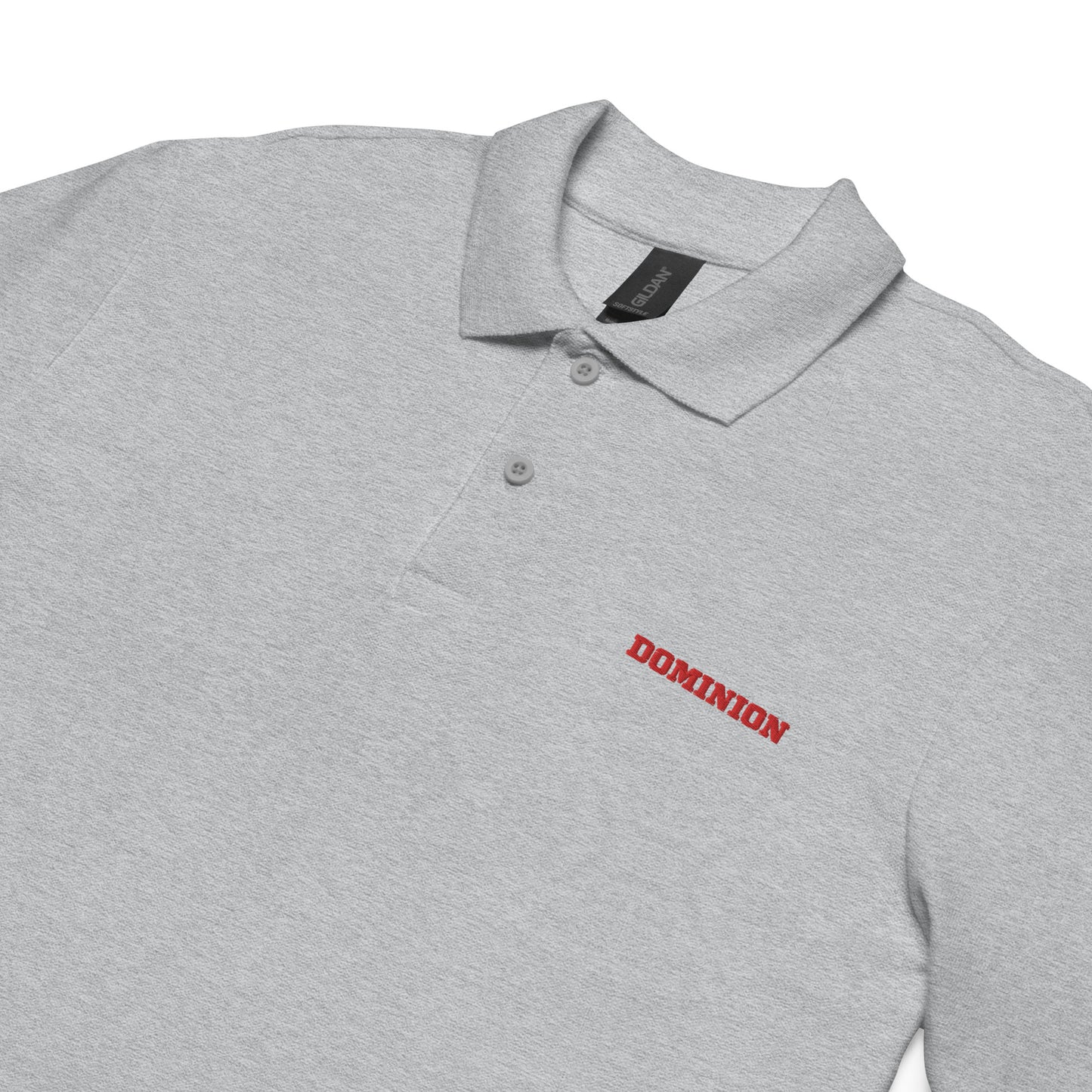 Embroidered Dominion Network Red Unisex Pique Polo Shirt