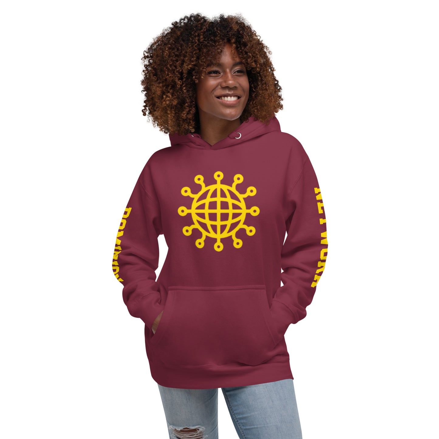 Dominion Network Gold Front & Sleeve Design Unisex Hoodie