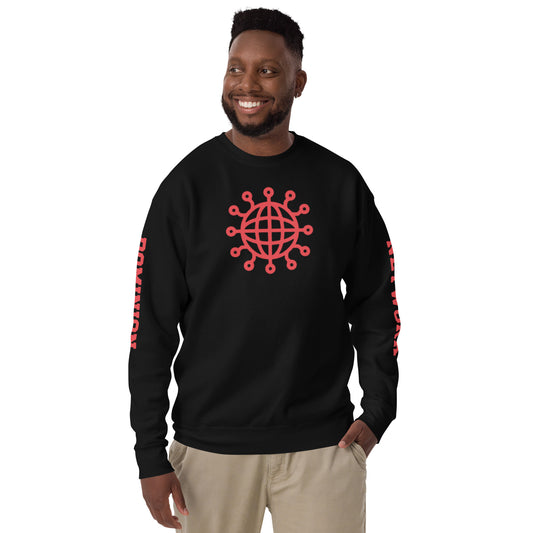 Dominion Network Red Front & Sleeve Design Unisex Premium Sweatshirt