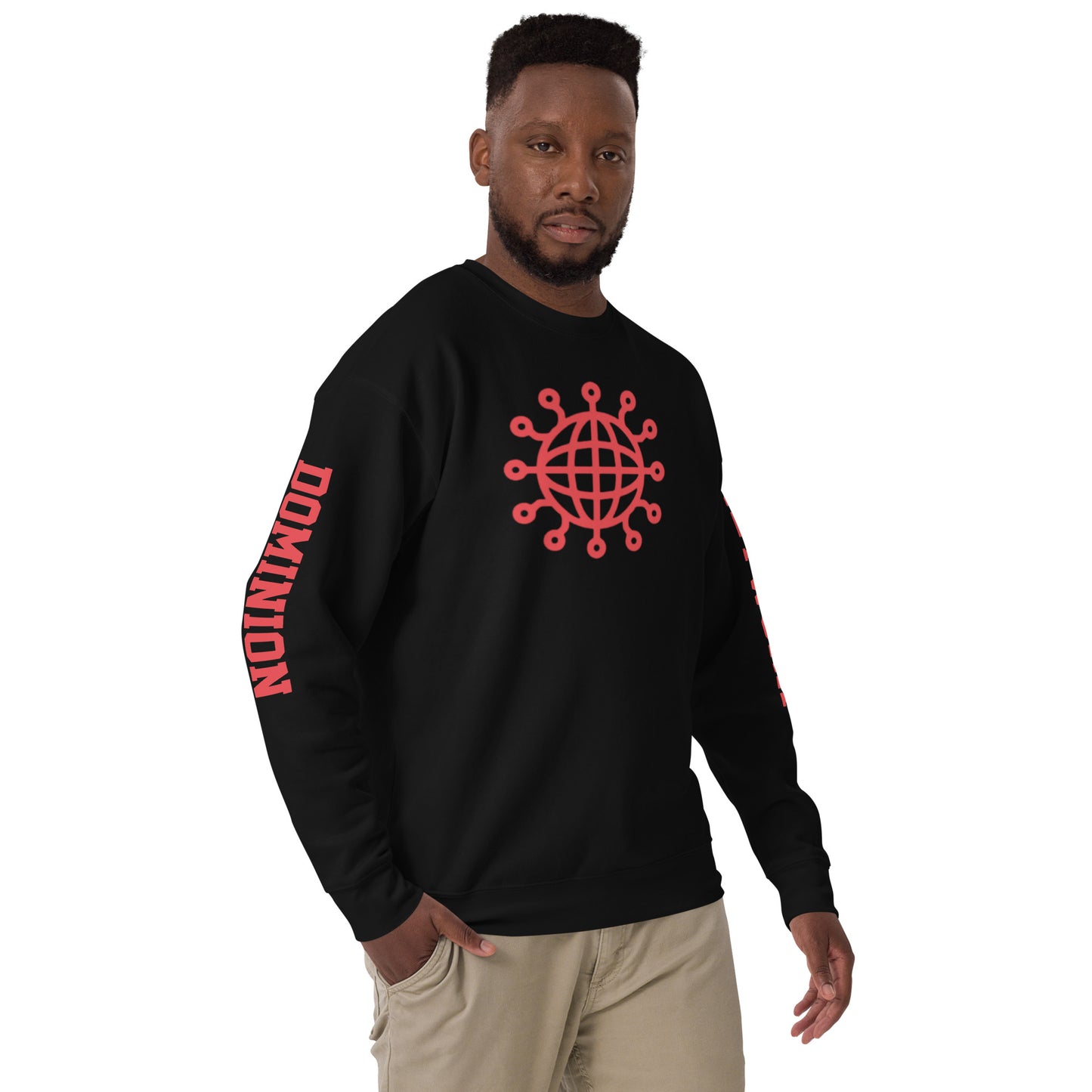 Dominion Network Red Front & Sleeve Design Unisex Premium Sweatshirt
