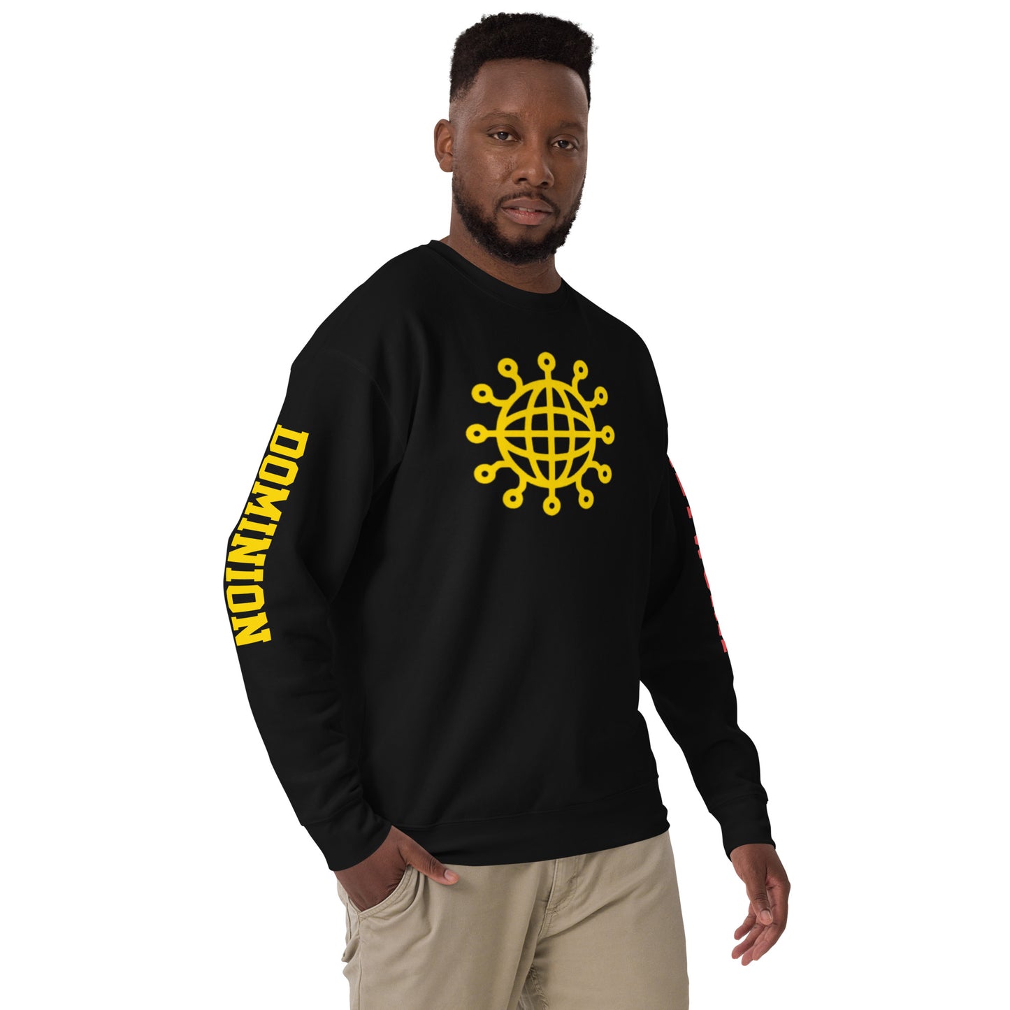 Dominion Network Gold Front & Sleeve Design Unisex Premium Sweatshirt