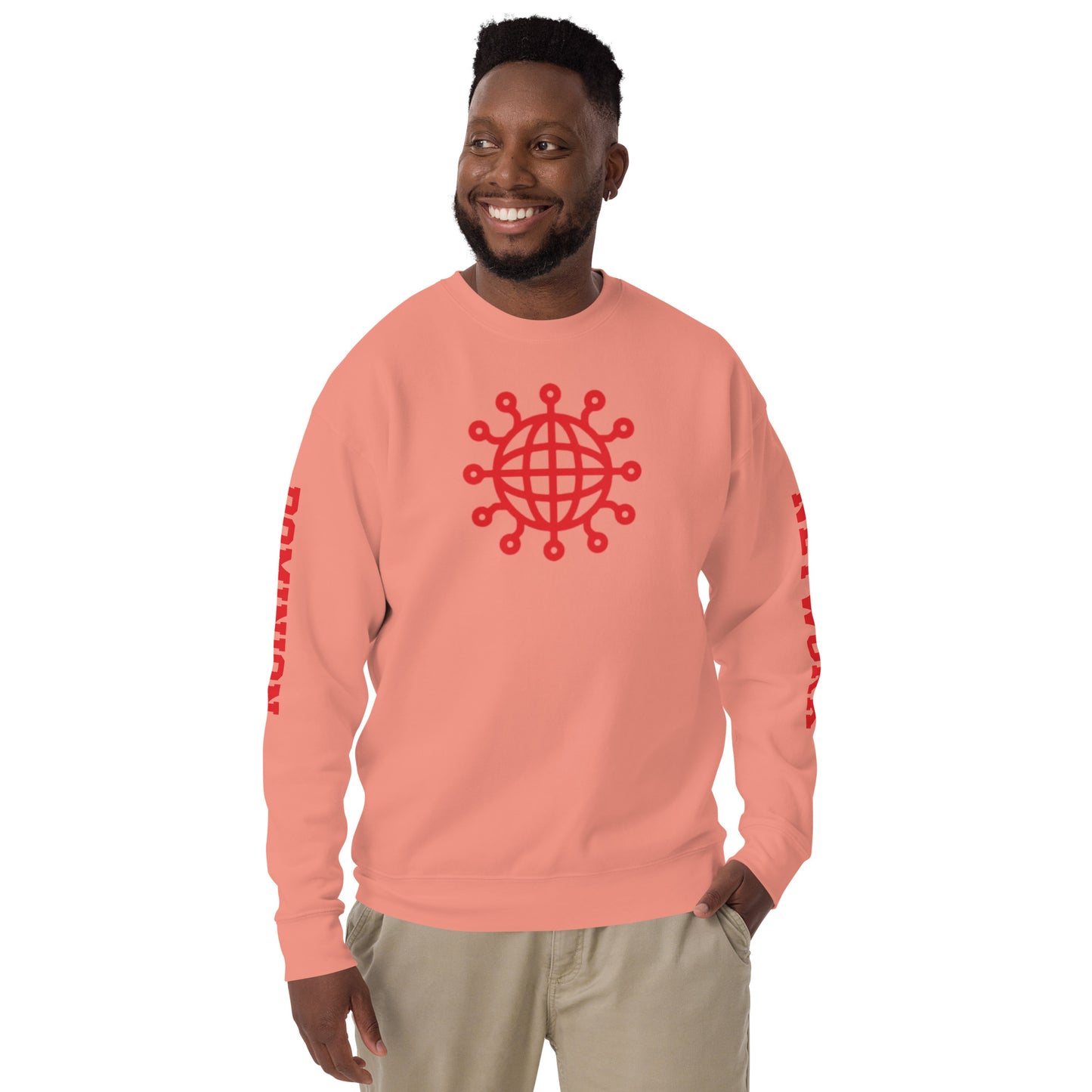 Dominion Network Red Front & Sleeve Design Unisex Premium Sweatshirt