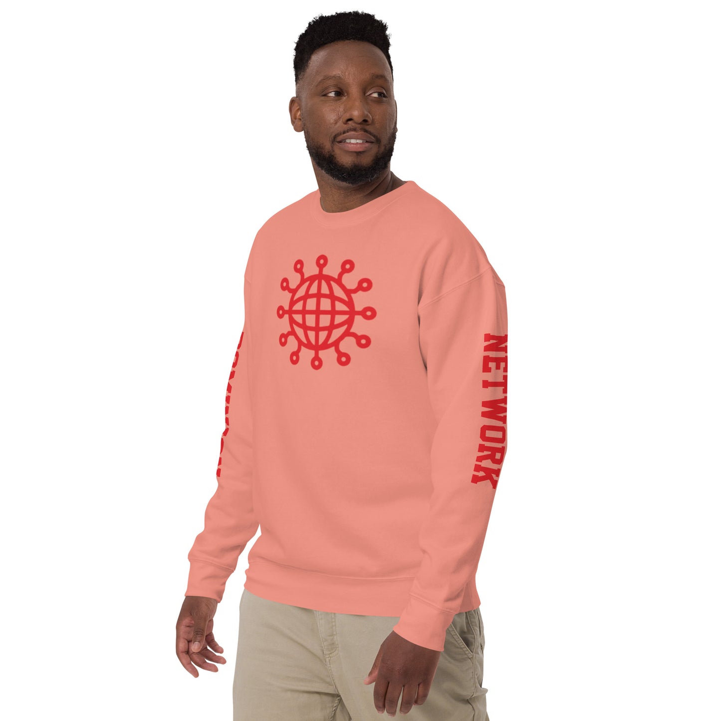 Dominion Network Red Front & Sleeve Design Unisex Premium Sweatshirt