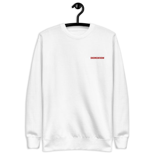 Embroidered Dominion Network Red Unisex Premium Sweatshirt