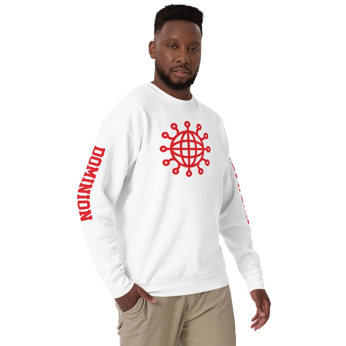 Dominion Network Red Front & Sleeve Design Unisex Premium Sweatshirt